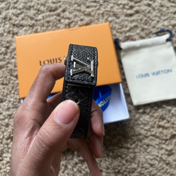Louis Vuitton Black Leather Monogram Bracelet - Picture 3 of 8